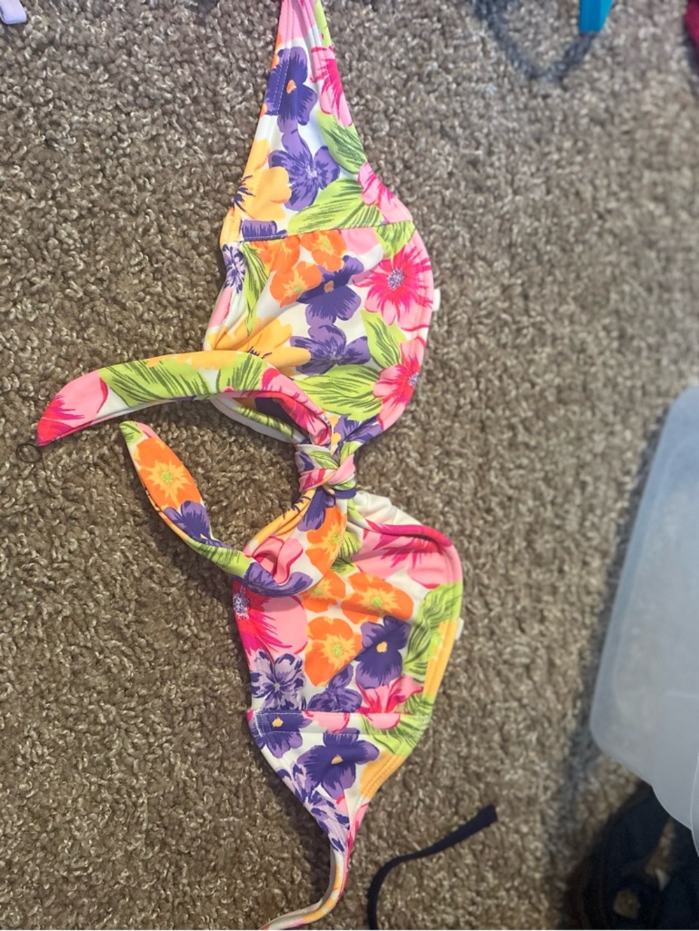 Xhilaration Floral Bikini Top in Pink, Purple, Yellow, Green, Orange